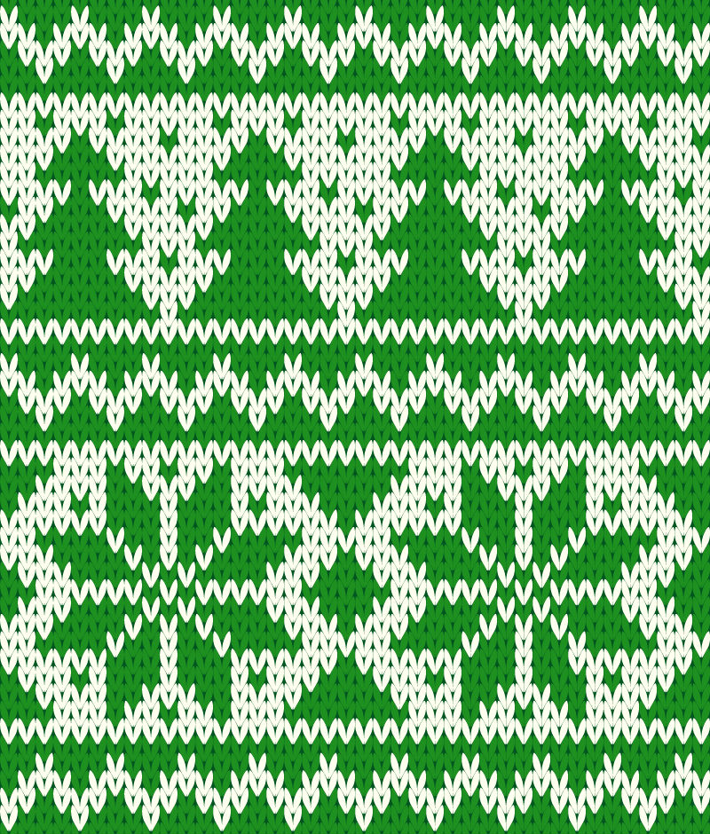 Green Christmas knitting pattern background vector material
