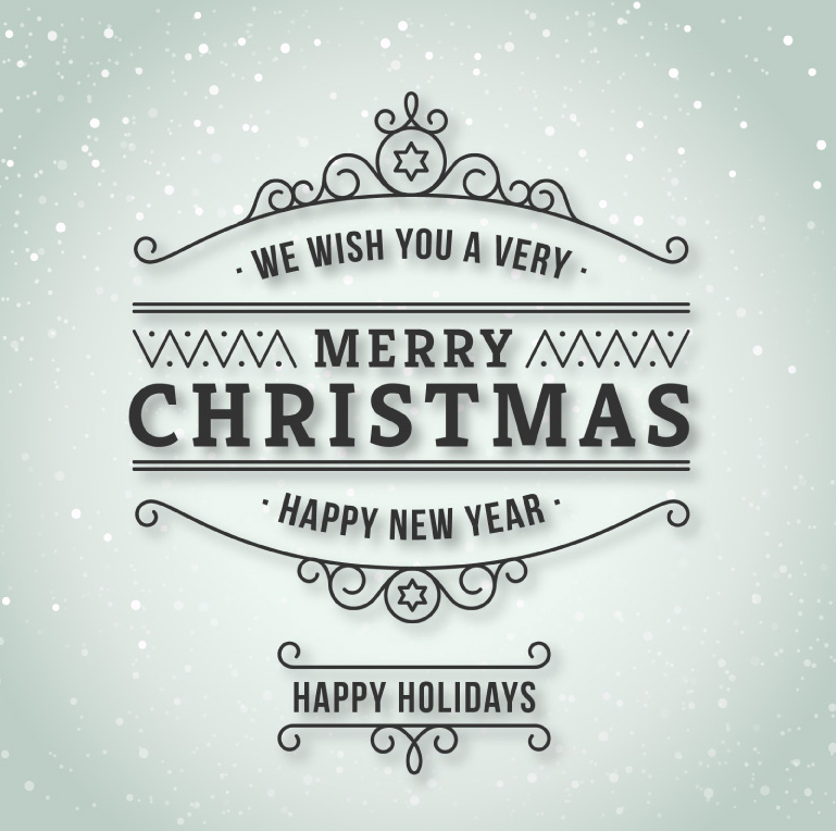 Beautiful Christmas greetings posters vector material