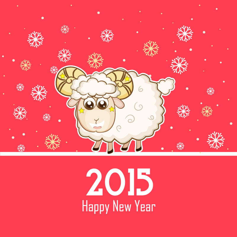 2015 cartoon sheep vector material
