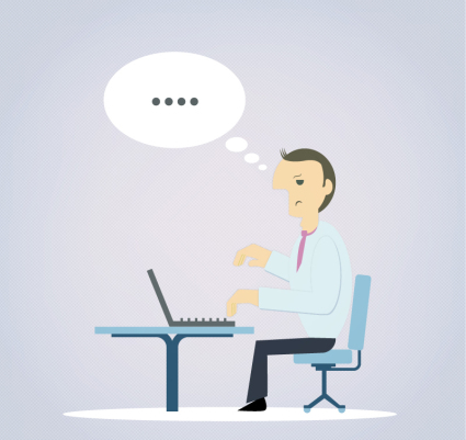 Business man typing vector material