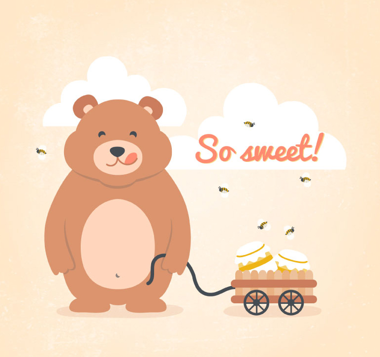 Honey Bear Pull tanker Vector material