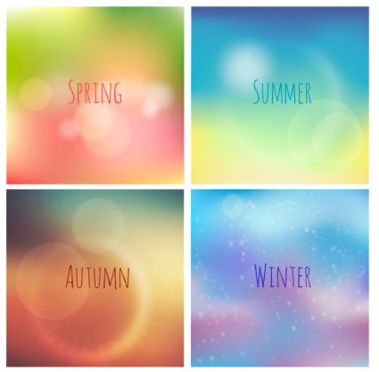 Creative fantasy background vector material Four Seasons