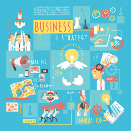 Cartoon style business information map vector
