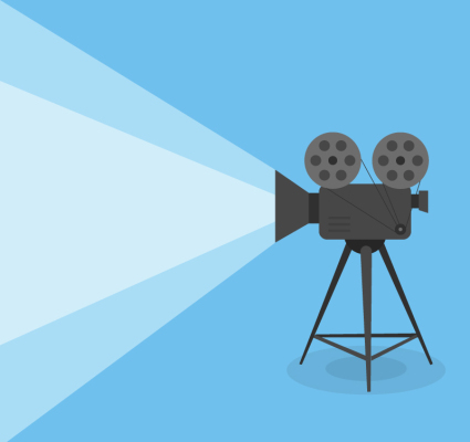 Cartoon movie projector design vector material