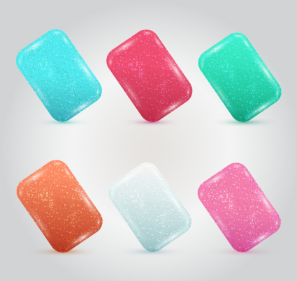6 chewing gum color vector material