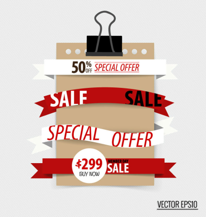 4 paper promotional ribbon vector map