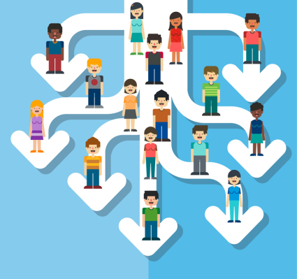 The crowd on the arrow vector material bifurcation
