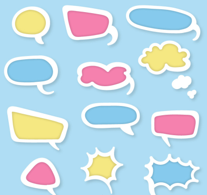 12 Color bubbles vector language