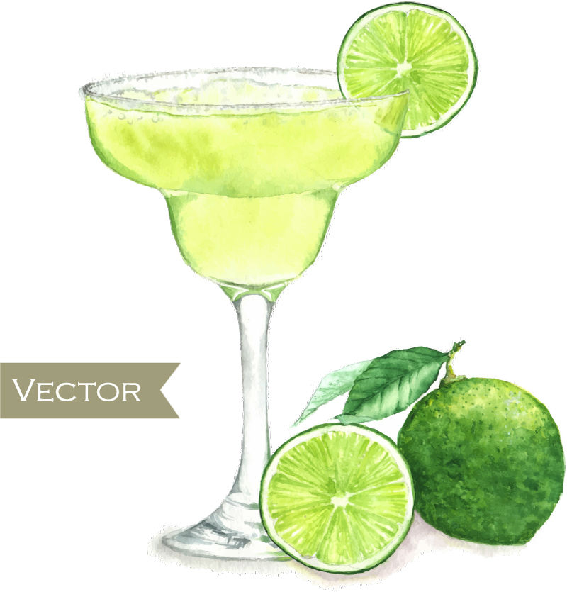 Green Lemon Cocktail vector material