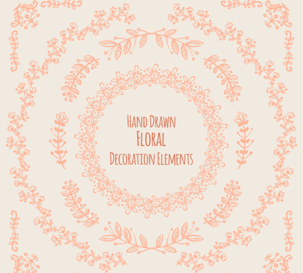 5 hand-drawn vector pattern design plant