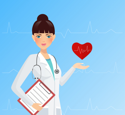 Meatball head vector material female doctor