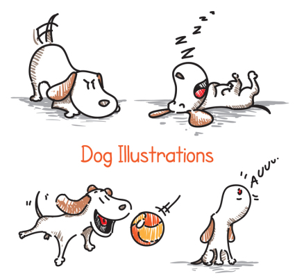 4 play pet dog vector material