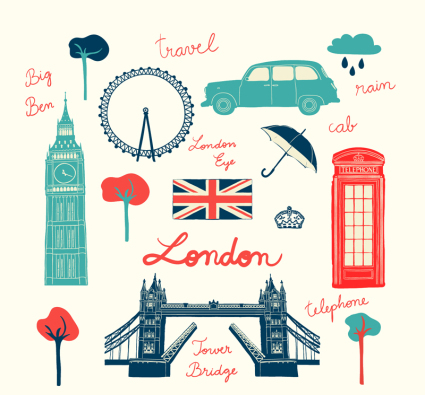 Paragraph 10 London travel element vector material