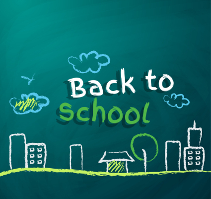 Creative chalk back to school vector material