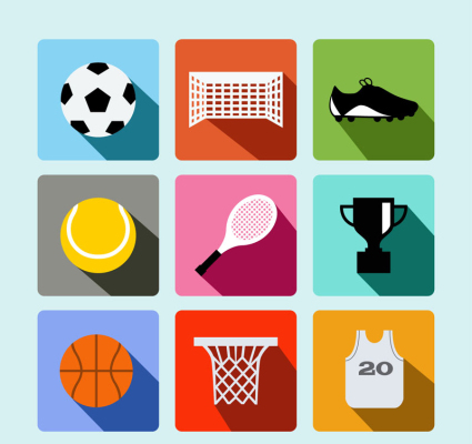 9 exquisite sports icon vector material elements