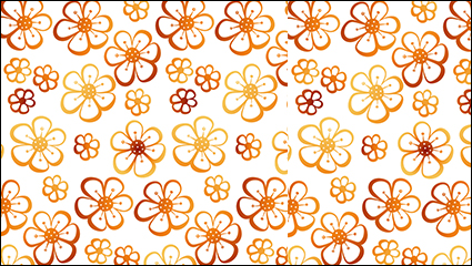Six orange flower seamless background vector material