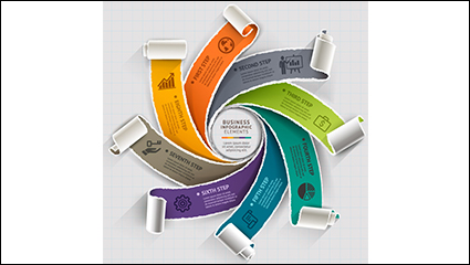 Color Spiral Tear Business Information map vector material