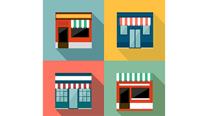 4 flat design vector Store
