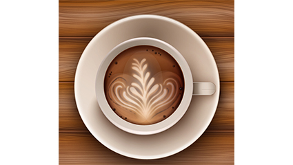 Cappuccino plan view vector material