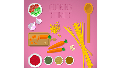 12 creative cooking element vector material