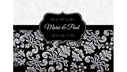 Elegant black wedding invitation card pattern vector material