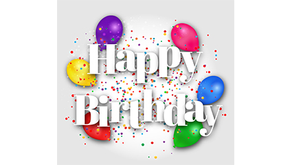 White Happy Birthday WordArt vector
