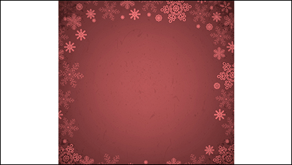 Dark red snowflake border background vector material