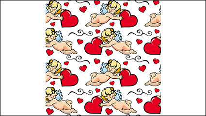 Loving angel hold seamless background vector material