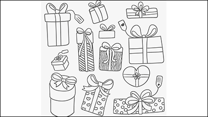 11 models of hand-painted holiday gift vector material