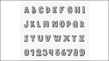 Creative twill letters design vector material