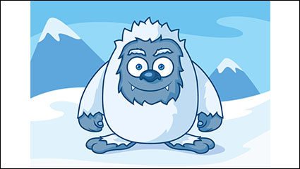 Snow cartoon monster design vector material