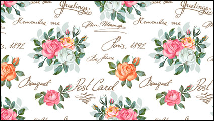 Roses seamless background vector material