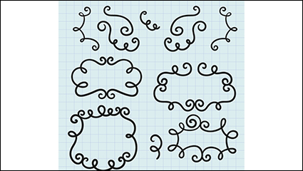 12 black line pattern vector material