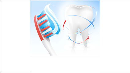 Tooth and toothbrush design vector material