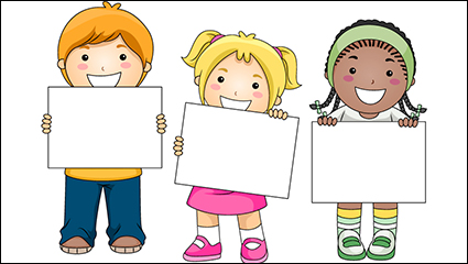 3 For blank cardboard child vector material