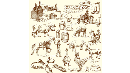 24 drawing farm element vector material
