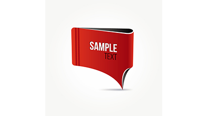 Red paper label vector material