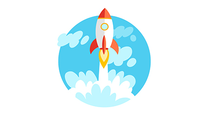 Cartoon rocket vector map