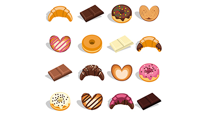 Delicious dessert Vector material 16 models
