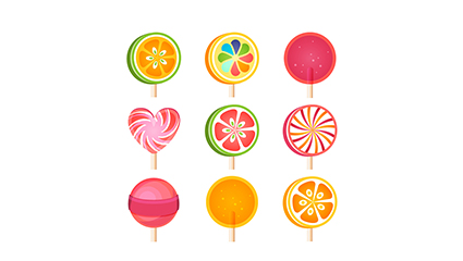 9 delicious lollipop Vector