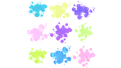 9 ink watercolor vector material