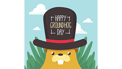 Funny Groundhog Day greeting cards vector material