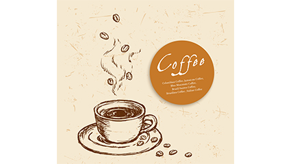 Hand-painted gourmet coffee vector material