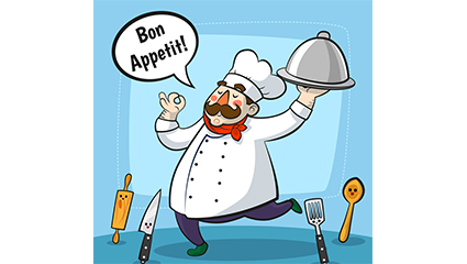 Fat cartoon chef vector design