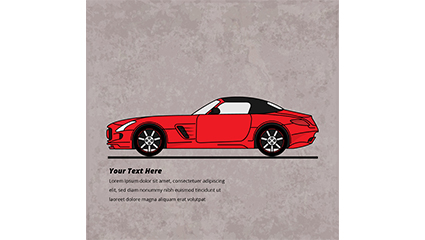 Stylish red car design vector material