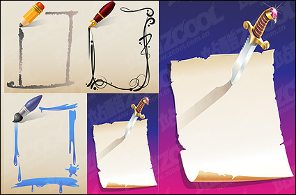 pen and paper material vector