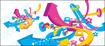 The colorful three-dimensional vector arrow round -2