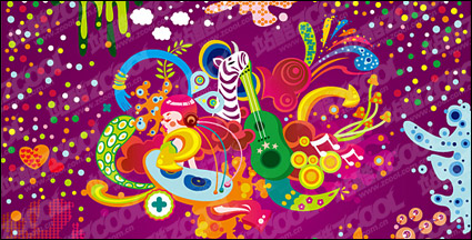 Cute trend vector illustration material-2