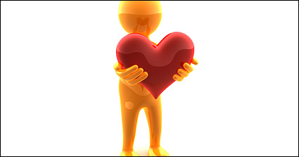 3D holding little heart-shaped picture material-2