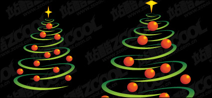 Sphere composed of lines and Christmas tree vector material